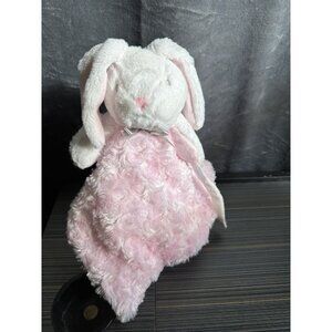 Pink Blankets And Beyond White Bunny Plush Security Blanket Lovey Rabbit Easter
